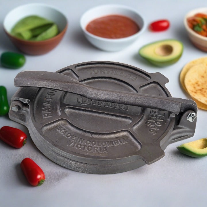8 inch cast iron tortilla press.
