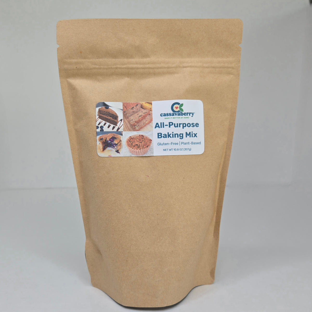 Cassavaberry All-Purpose Baking Mix front of package.